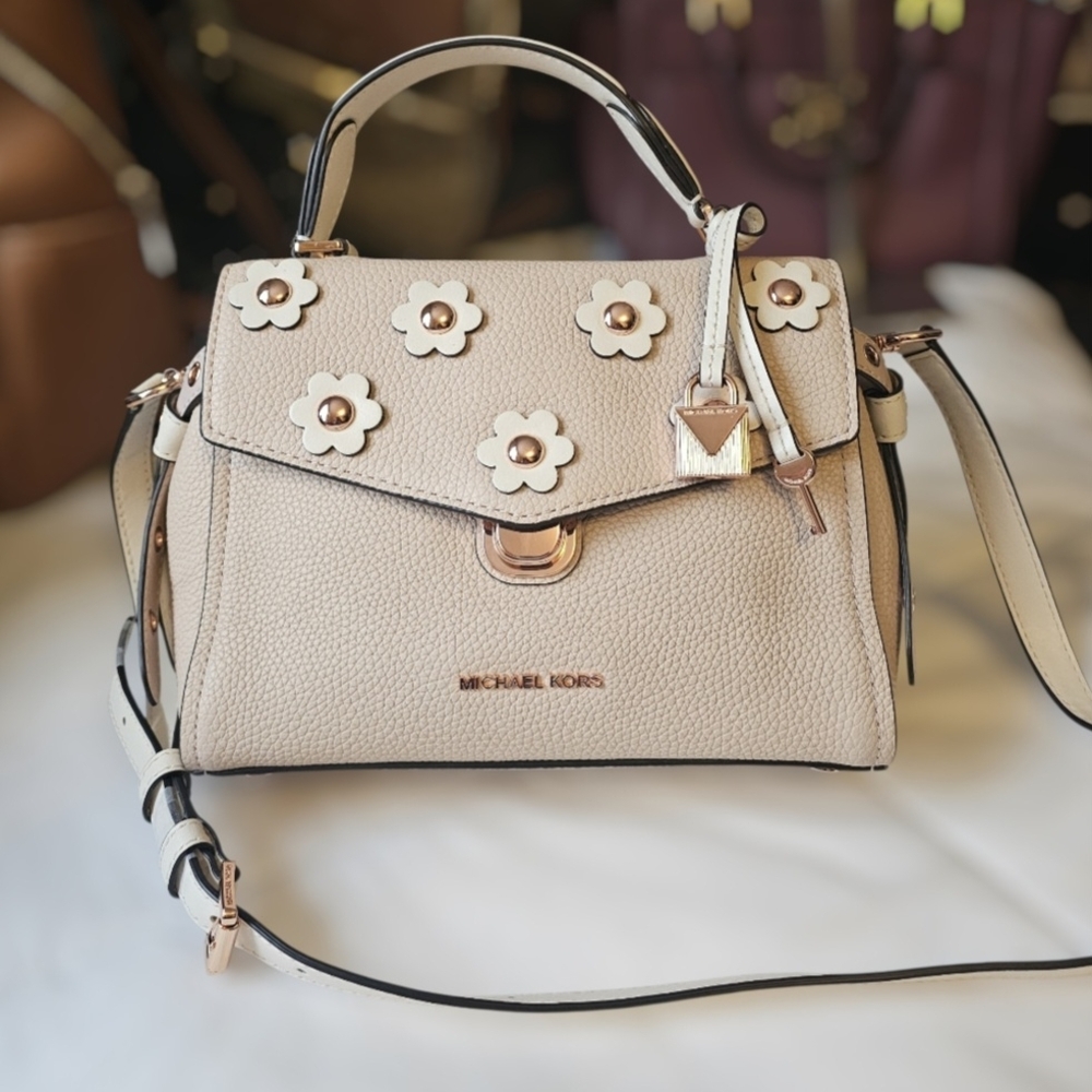 Michael Kors Cream Floral Crossbody Bag